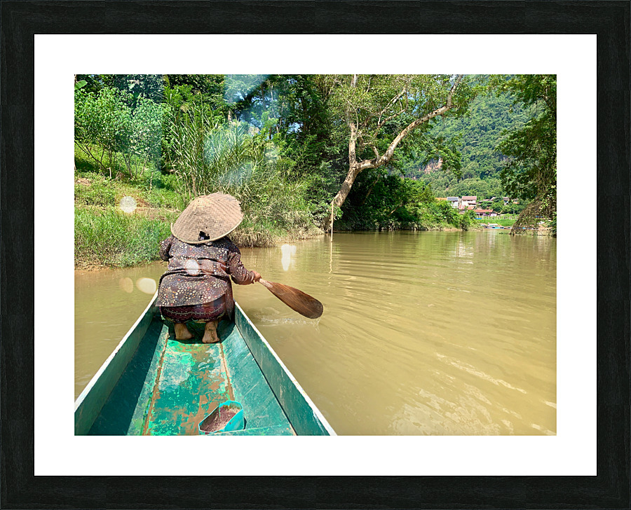 Lady Paddling Picture Frame print