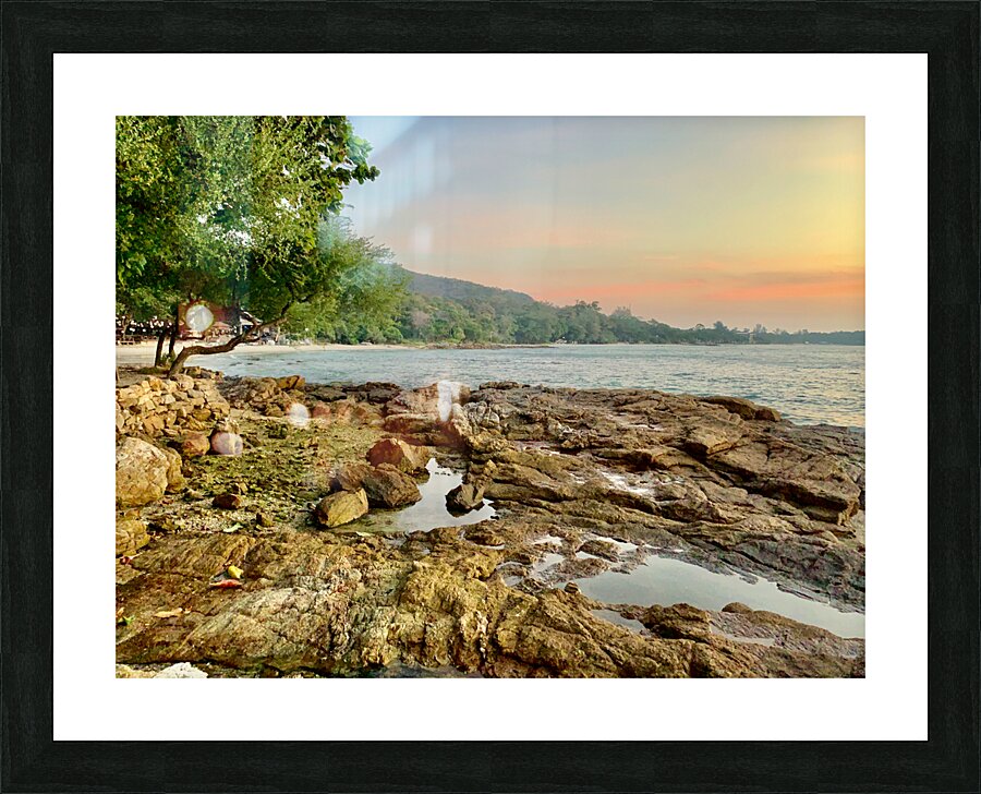 Rocky Beach at Sunset Picture Frame print