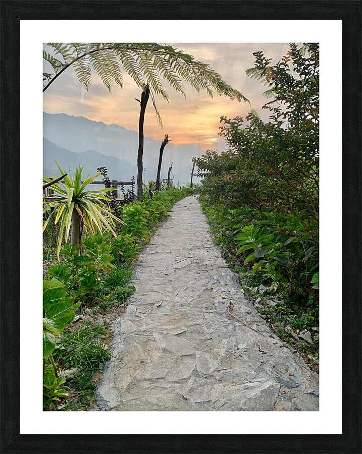 Walking to the Sunset Picture Frame print