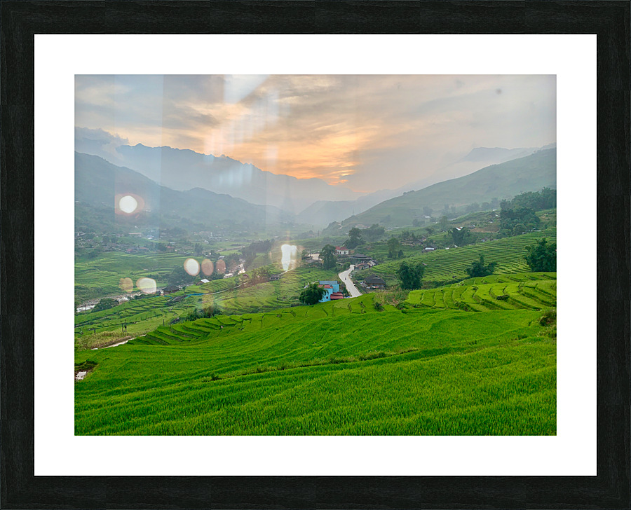 Sunset Over Sapa Rice Field Picture Frame print