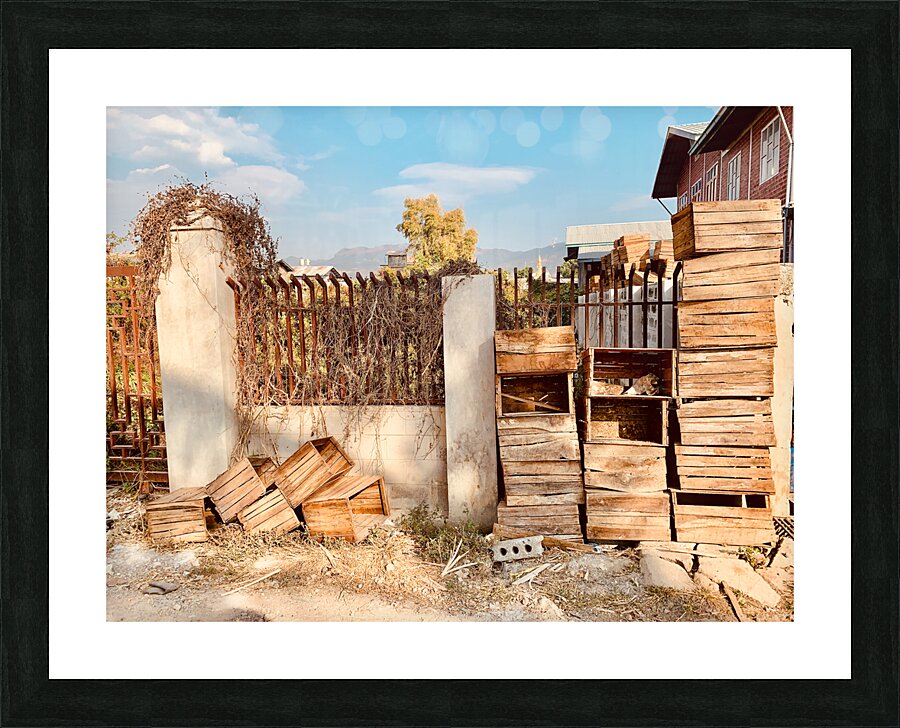 Vintage Wooden Crates Picture Frame print