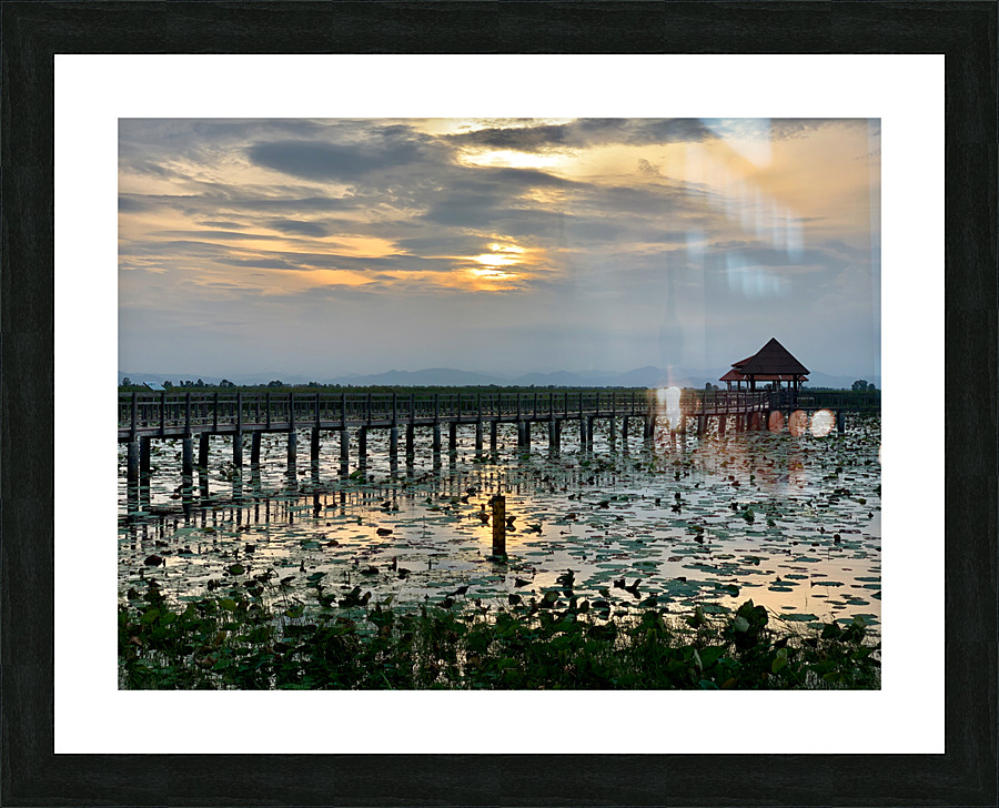 Amazing Walkway on the Lake at Sunset 2 Picture Frame print
