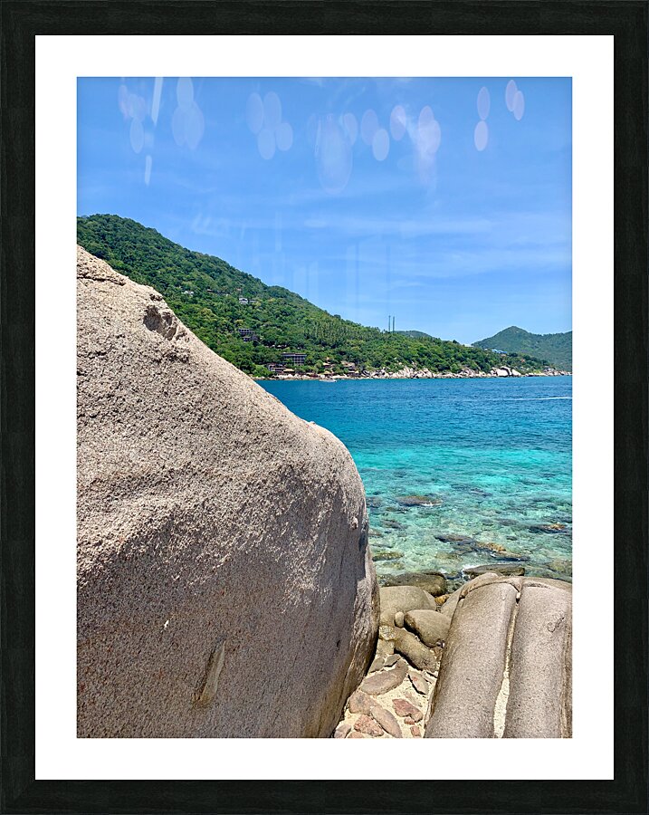 Mountains Water and Rocks Picture Frame print