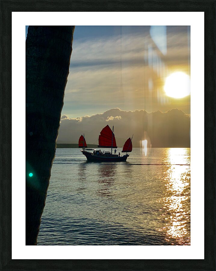 Special Boat When the Sun comes Down Picture Frame print