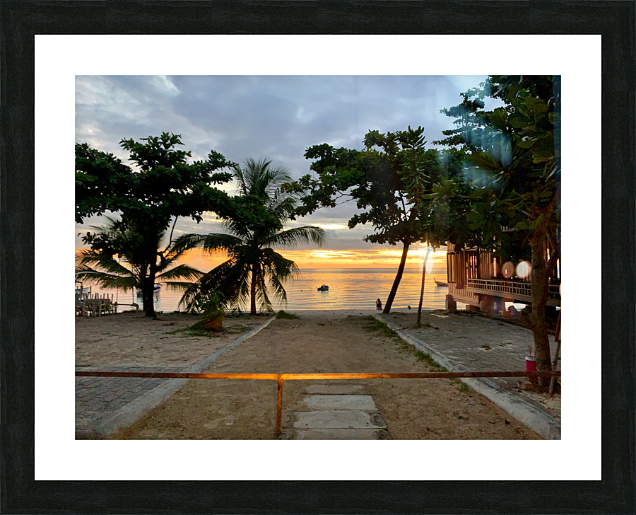 Sunset Between the Palm Trees Picture Frame print