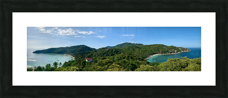 Two Bays Facing Koh Tao Thailand Picture Frame print