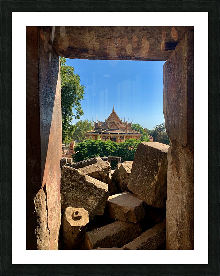 A Temple Afar Picture Frame print