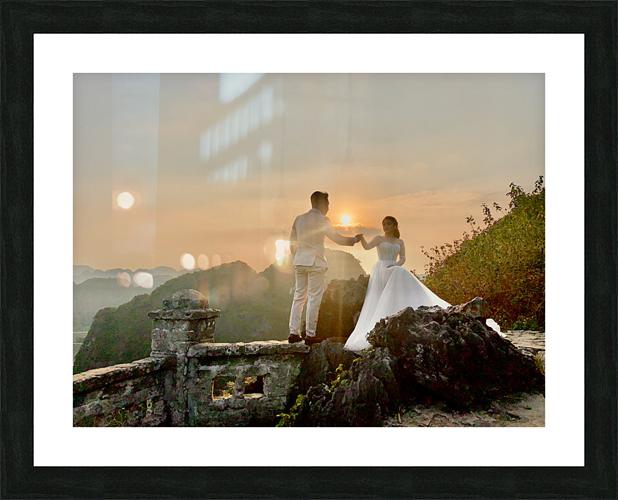 Beautiful Newlyweds at Hang Mua Cave Vietnam 2 Picture Frame print