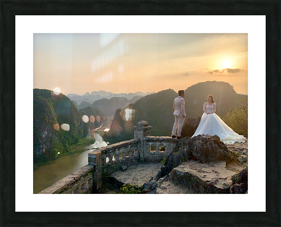 Beautiful Newlyweds at Hang Mua Cave Vietnam 1 Picture Frame print
