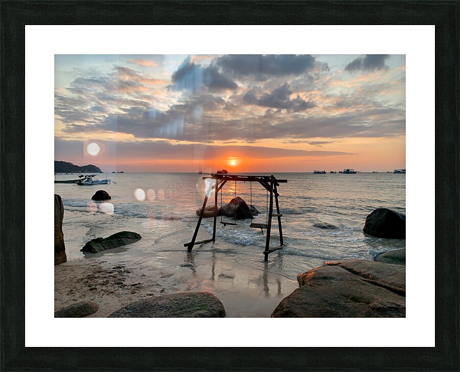 Sunset Swing on the Beach Impression et Cadre photo