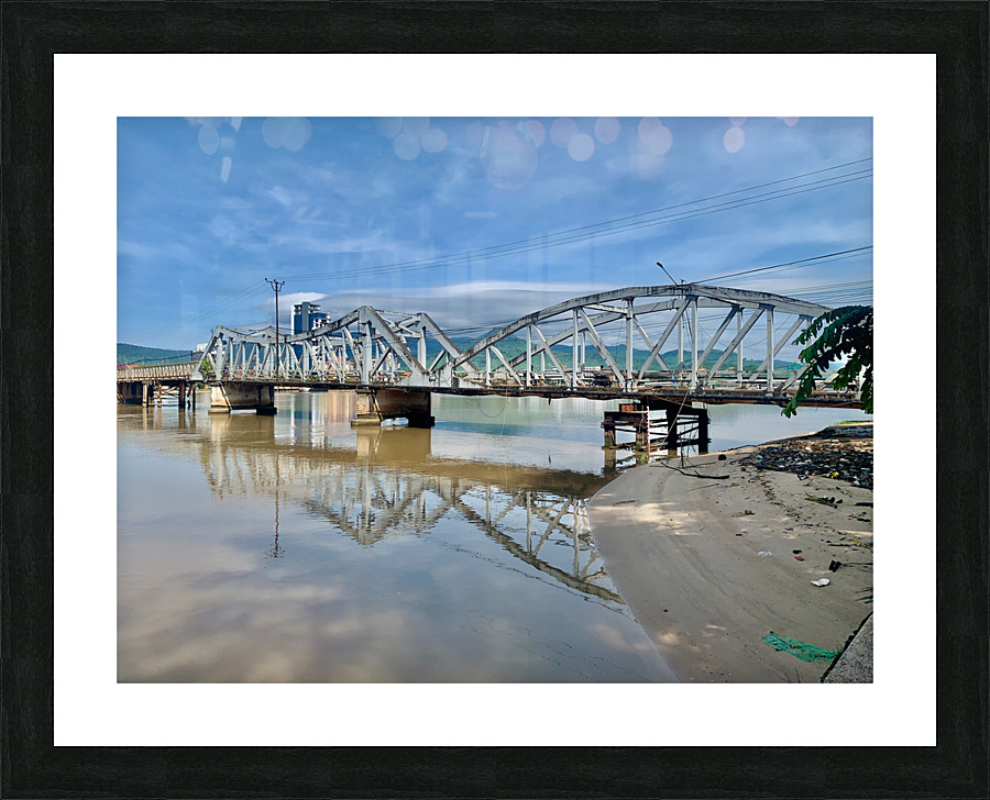 Kampot Bridge Picture Frame print