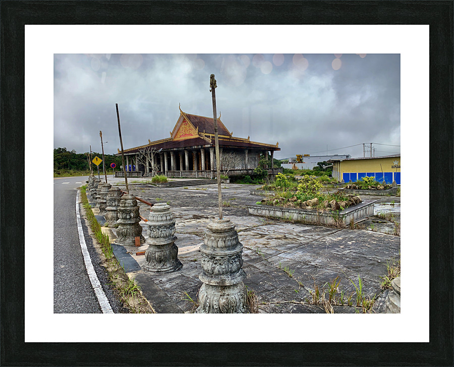 Temple in Bokor Cambodia Picture Frame print