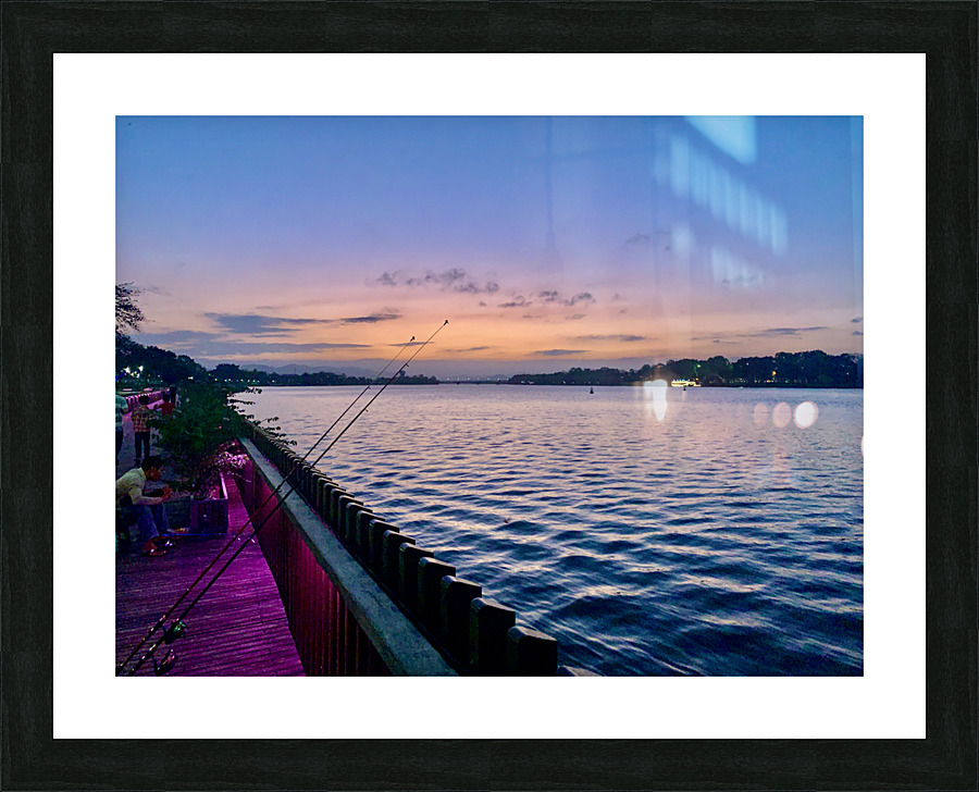 Fishing at Sunset Picture Frame print