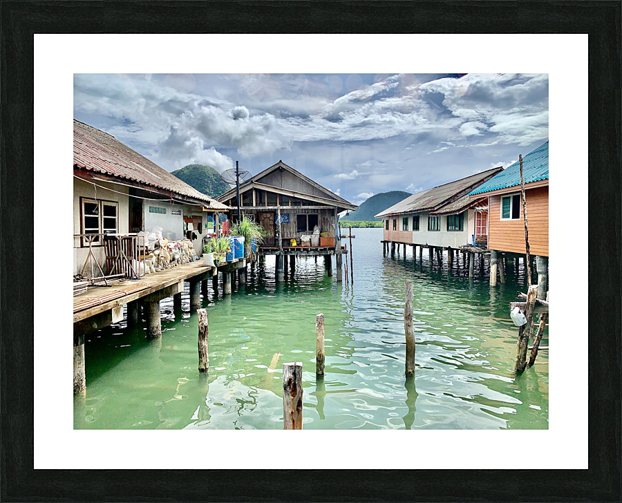 Houses in Koh Panyee Floating Village Thailand  Picture Frame print