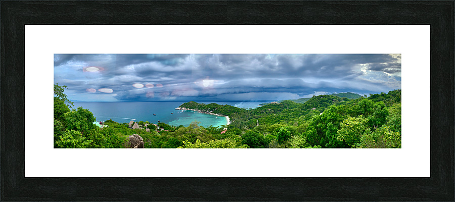 Moody Sky Over Sharks Bay Koh Tao Thailand Picture Frame print