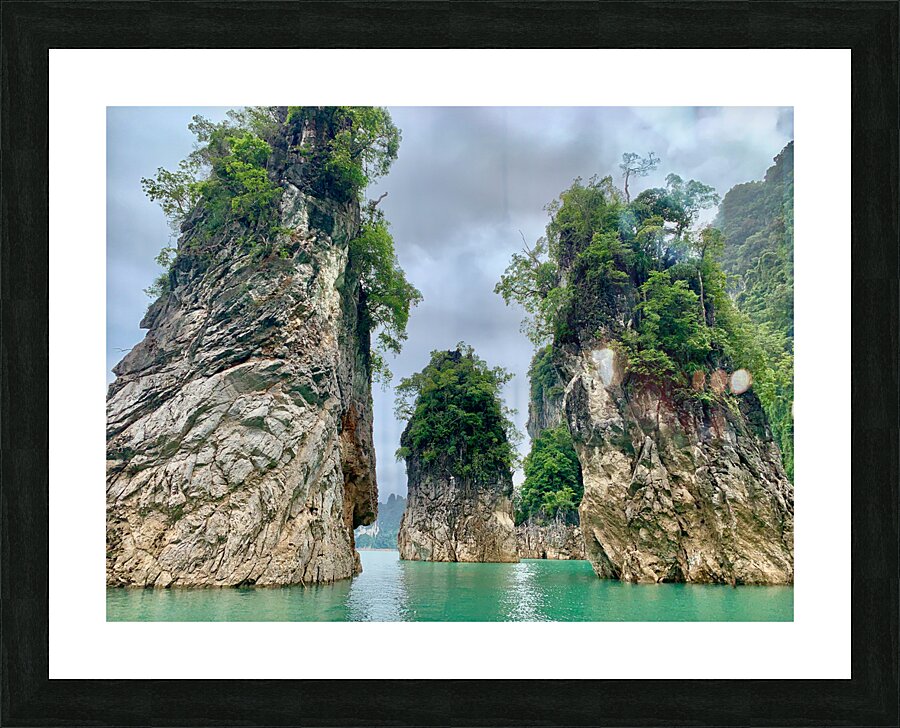 The 3 Rocks on Khao Sok Lake Picture Frame print