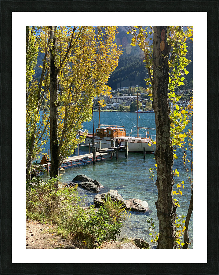 Autumn Boat Picture Frame print