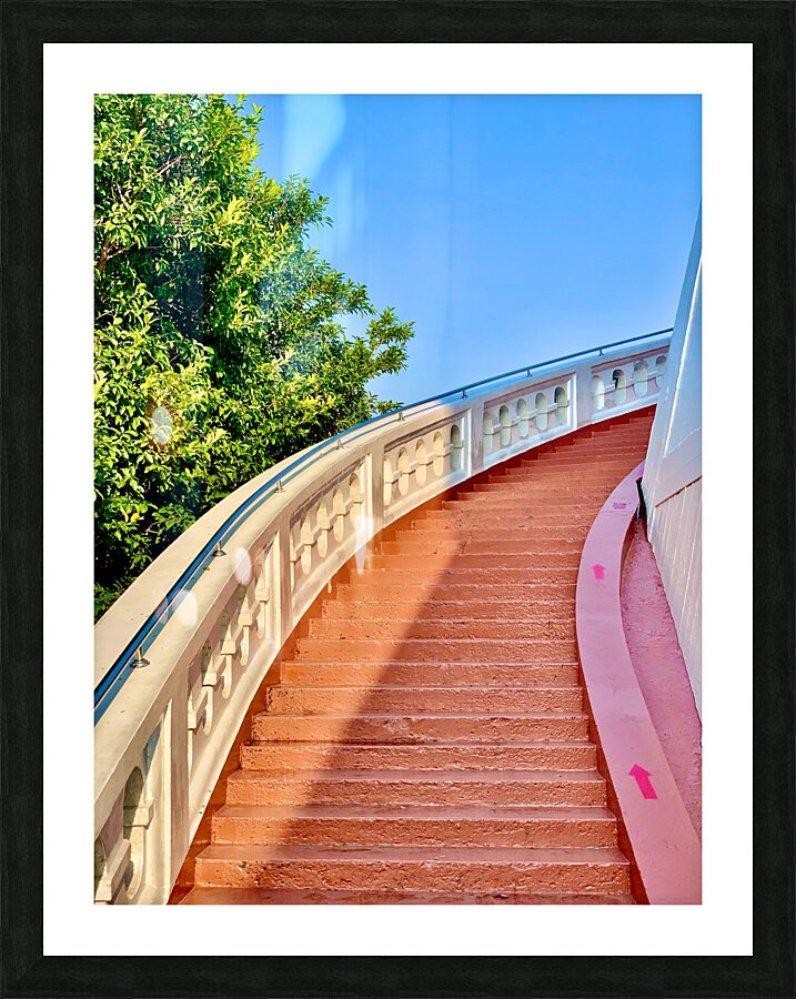 Golden Mount Temple Orange Stairs Bangkok 2 Picture Frame print