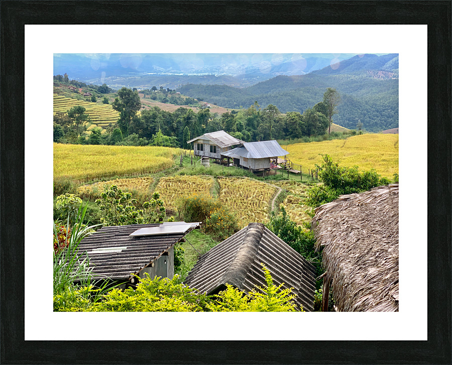 Village in the Rice Fields 2 Picture Frame print