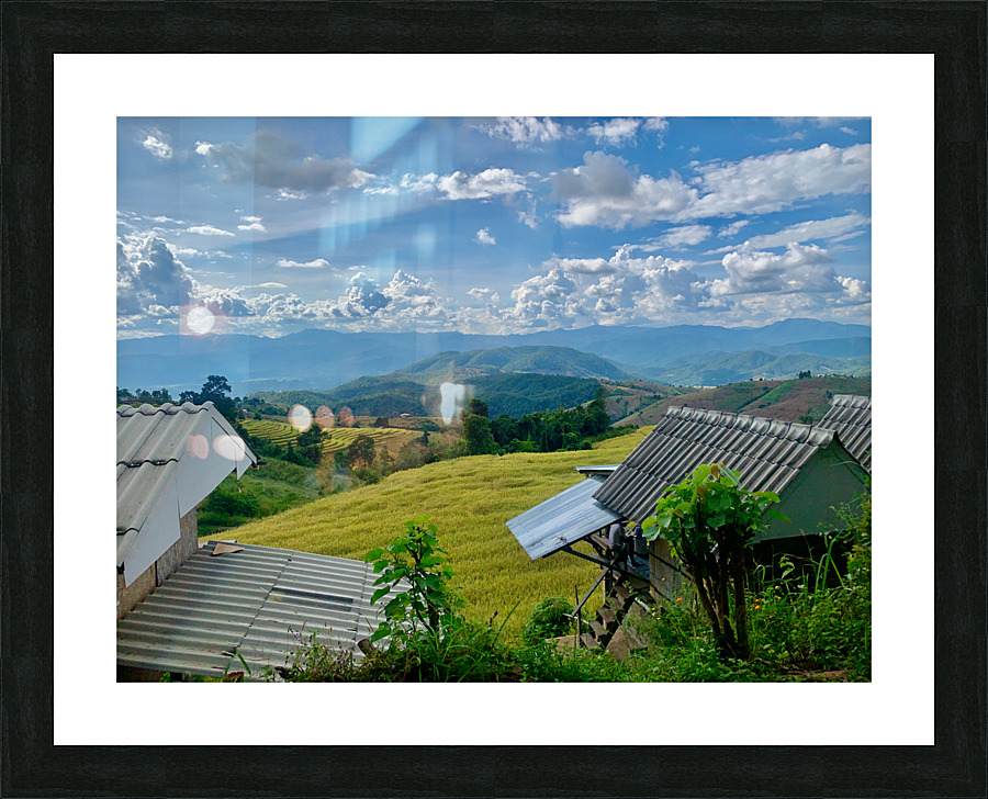 Village in the Rice Fields Picture Frame print