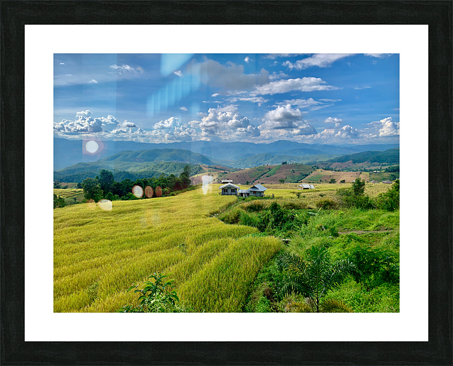 Village in the Rice Fields 3 Picture Frame print