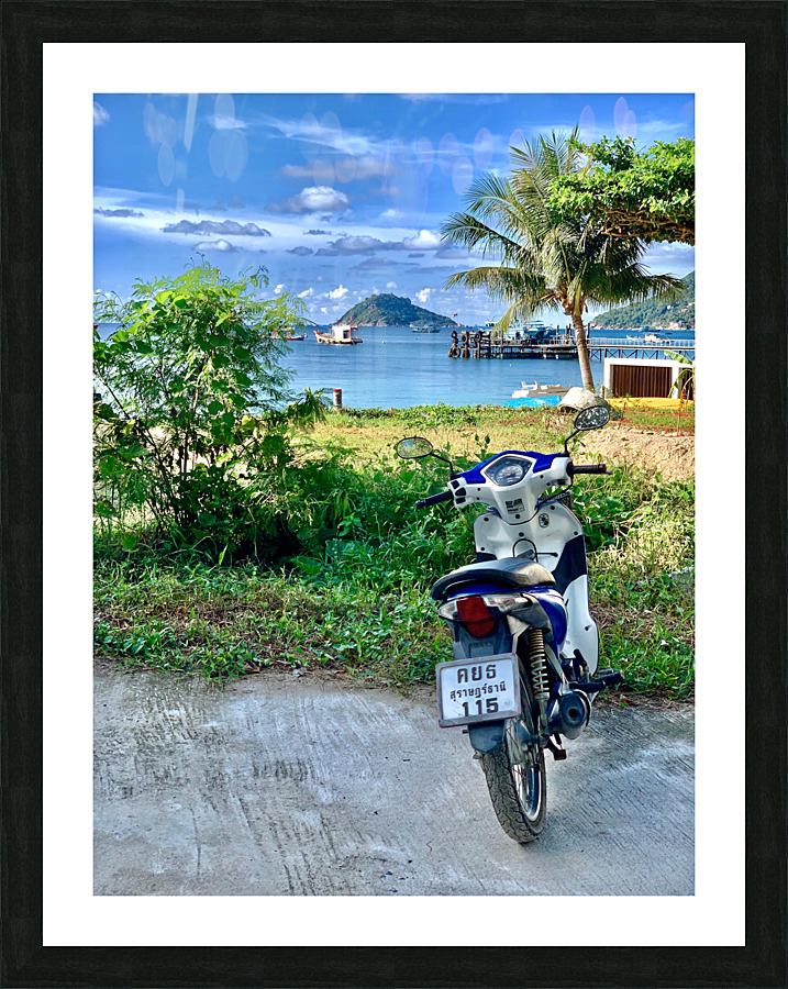 Koh Nang Yuan and Motorbike Picture Frame print