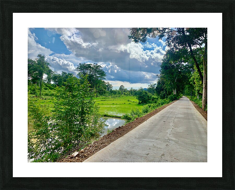 Riding by the Rice Fields Picture Frame print