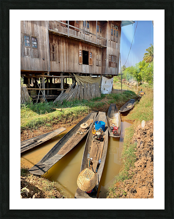 Slim Boats Parked Picture Frame print