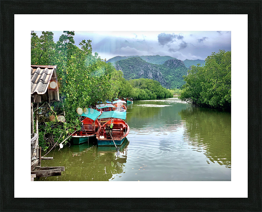 Boats Waiting on the River Picture Frame print