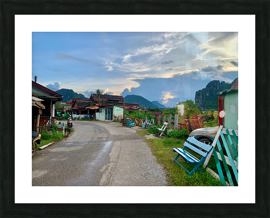 Walking Around Vang Vieng Laos Picture Frame print