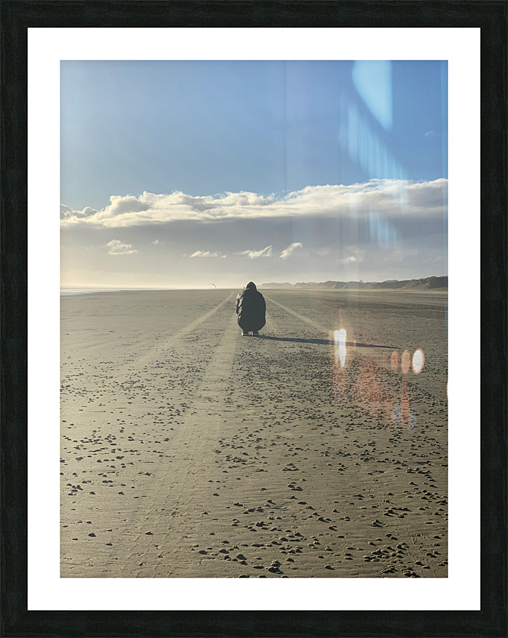 Alone on the Beach 2 Picture Frame print