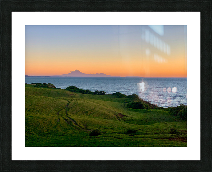 Sunset with View on a Volcano Picture Frame print