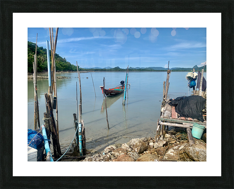 Fisherman s Boat on the Water Picture Frame print