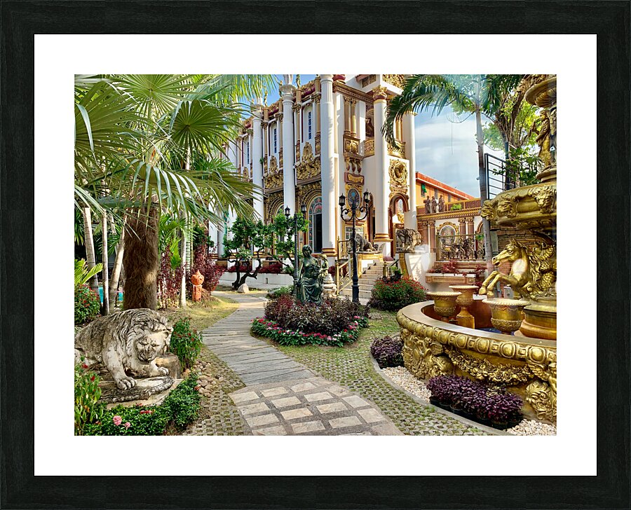 Beautiful Thai Temple Garden Picture Frame print