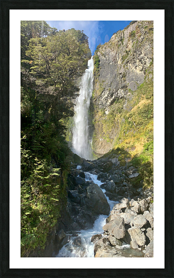 Arthur s Pass Waterfall New Zealand Picture Frame print