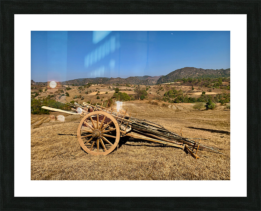 Old Farm Wagon Picture Frame print