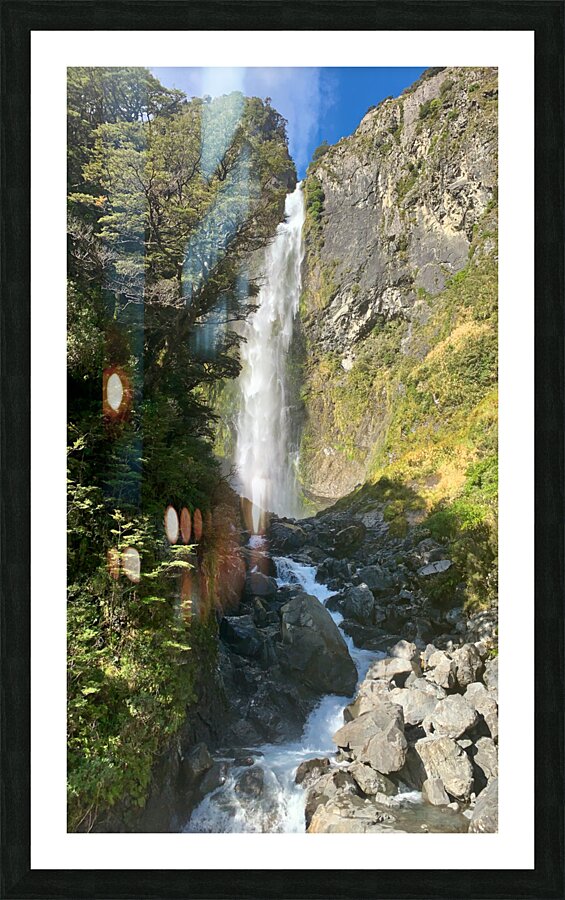 Arthur s Pass Waterfall New Zealand Picture Frame print