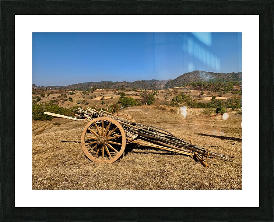 Old Farm Wagon Picture Frame print