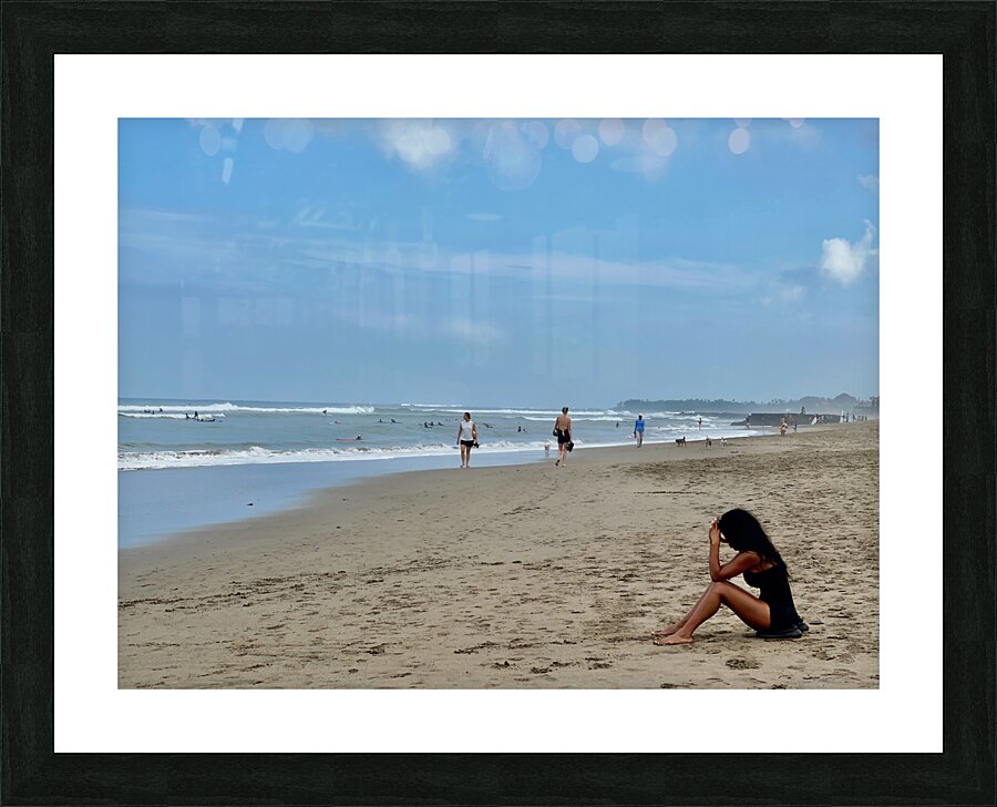 Thinking on the Beach Picture Frame print