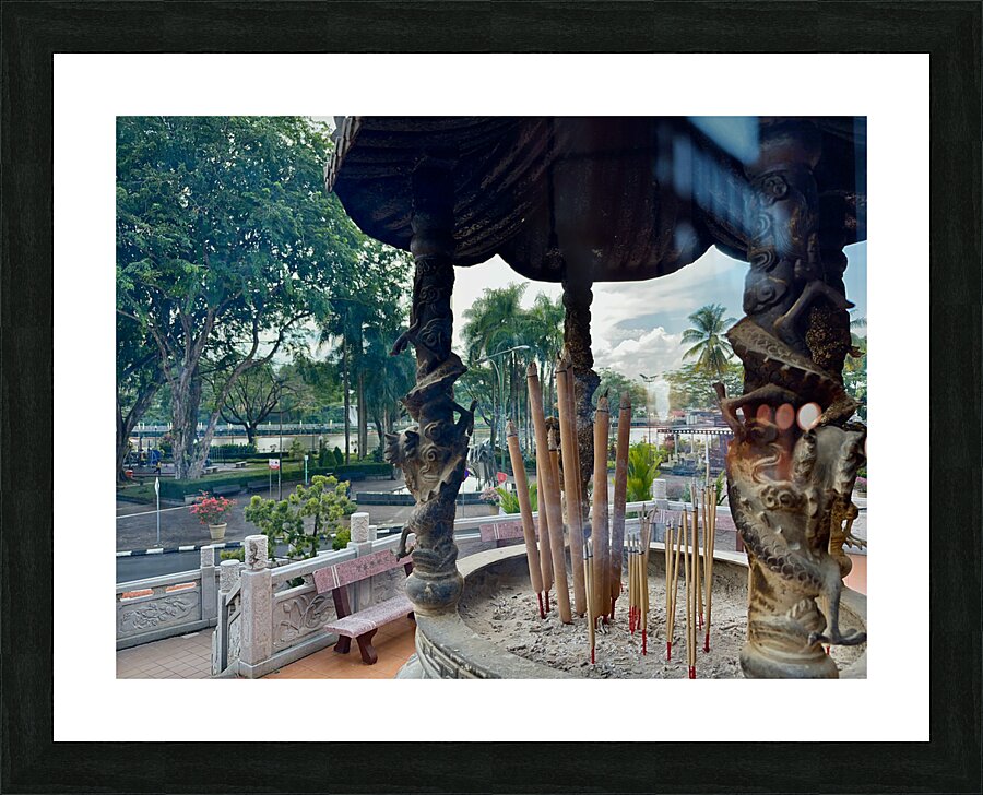 Burning Incense Kuching Borneo Picture Frame print