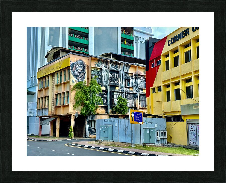The Streets of Kuching Borneo Picture Frame print