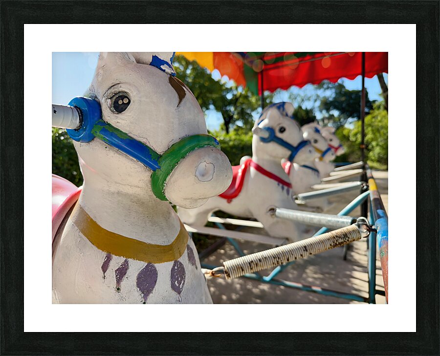 Jumping Horses for Kids Seoul South Korea Picture Frame print