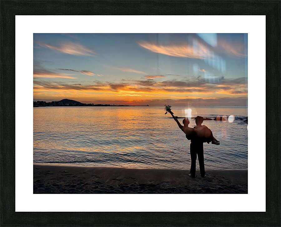 Newlyweds Sunset Beach Jeju South Korea 2 Picture Frame print