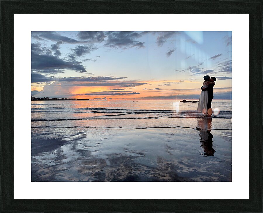 Newlyweds Sunset Beach Jeju South Korea 5 Picture Frame print