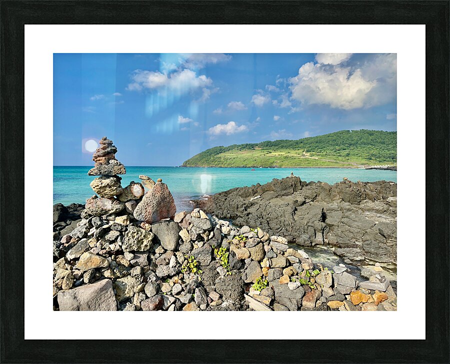 The Rock Balancing Bay Jeju South Korea Picture Frame print