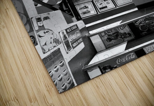 BW Vintage Gas Pumps Upstairs Jimmy Roy Photos puzzle