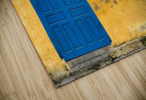 The Yellow House with Blue Windows and Door Jimmy Roy Photos puzzle