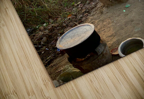 Cooking outside in Myanmar at Sunset Jimmy Roy Photos puzzle