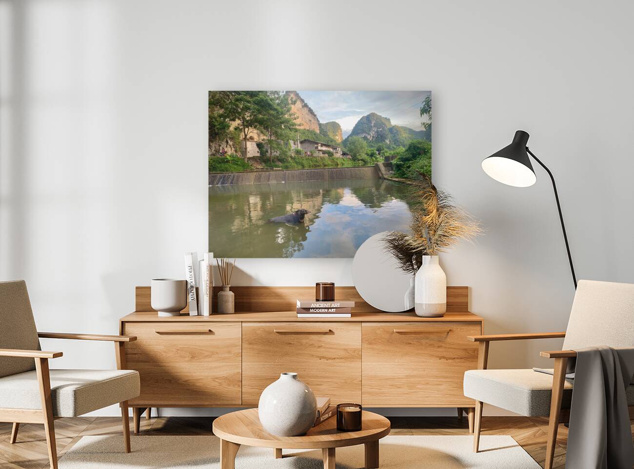 Water Buffalo Bathing Reproduction