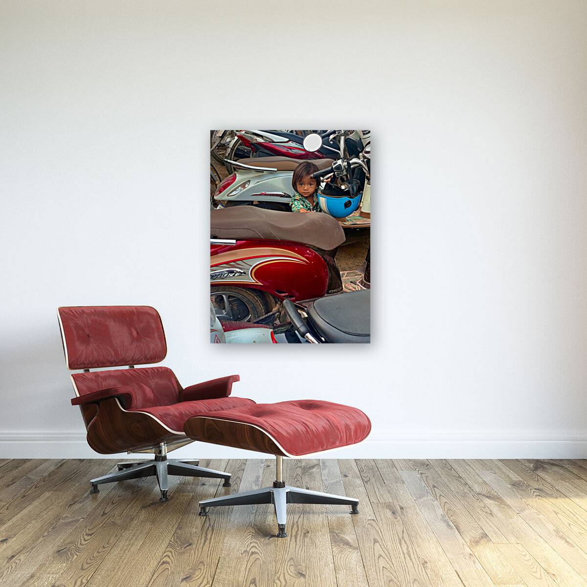 The Little Girl and the Motorbikes.  Reproduction